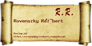 Rovenszky Róbert névjegykártya